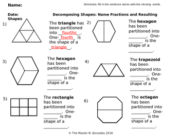 composing and decomposing shapes with equal parts using
