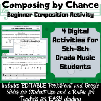 Preview of Composing by Chance for Beginners Digital Music Lessons for Middle School
