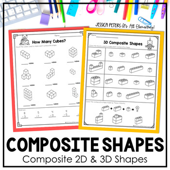 Preview of Composite 2D and 3D Shapes Worksheets | Putting Shapes Together | 1st Grade Math