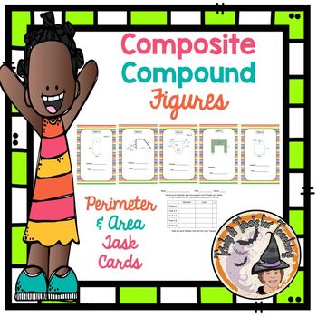 Preview of Composite Compound Figures Task Cards Perimeter Area Geometry