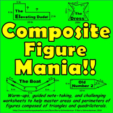 Composite Figure Mania! - Area and Perimeter of Composite 