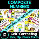 Composite Numbers Activity Pick, Flip and Check Cards [Aus