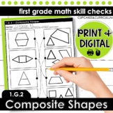 Composite Shapes Worksheets for 1st Grade Geometry Review 