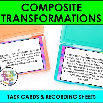 Preview of Composite Transformations Task Cards | Composite Transformation Activity