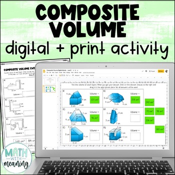Preview of Volume of Composite Figures Digital and Print Activity - 3 Levels