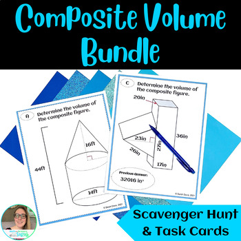 Preview of Volume of 3D Shapes Scavenger Hunt - Volume of Composite Figures Activity Bundle