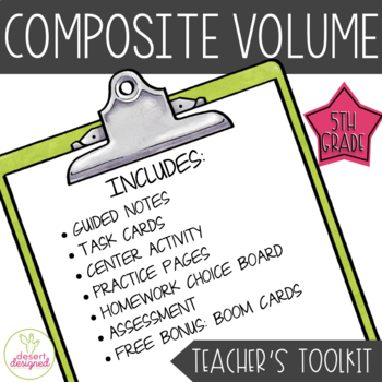 Preview of Composite Volume Unit - 5th grade - Notes, Activities, Centers, Assessment