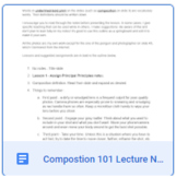 Composition 101 Lecture Notes 