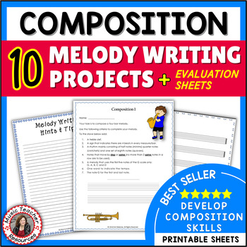 Preview of Composition Activities and Worksheets for Middle School Music and Sub Plans