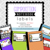 Composition Notebook Labels: Editable!