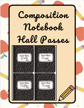 Preview of Composition Notebook Passes || Classroom Passes