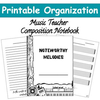 Preview of Orgazniation Composition Notebook | Music Teachers