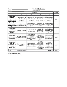 Composition Rubric by Music Makes A Difference | TpT