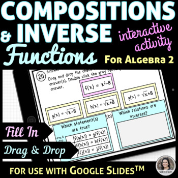 Preview of Composition and Inverse Functions Distance Learning Interactive Google Slides™