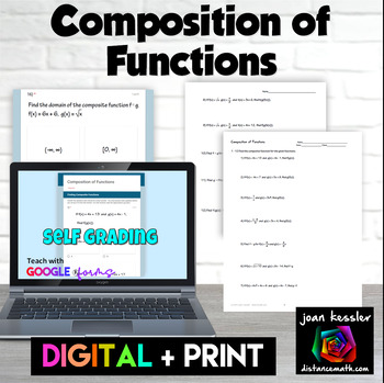Preview of Composition and Operations on Functions Digital plus PRINTABLE