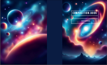 Preview of Composition book galaxy Journal for School or Work | 60 Sheets (120 Pages)