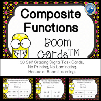 Preview of Composition of Functions Boom Cards--Digital Task Cards
