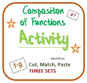 Preview of Composition of Functions:  Cut and Paste Algebra Activity, Three Levels