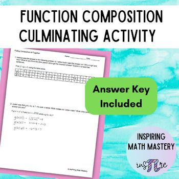 Preview of Composition of Functions Review Practice Activity - Error Analysis & More