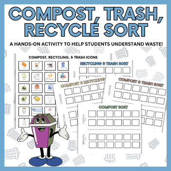 Preview of Compost Sort Activity Recycling Sort Activity Trash Sort Activity | Earth Day