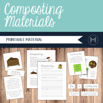 Preview of Composting Informational Pack: Reading Passage, Sequence Sorts, and 3-Part Cards