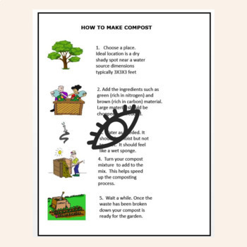 Composting worksheets by The Teaching Girl | Teachers Pay Teachers
