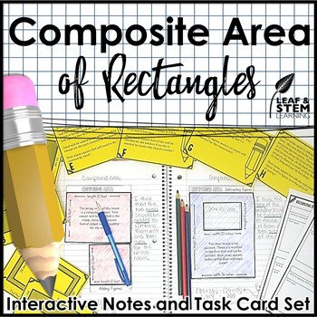 Preview of Compound Area Interactive Math Notebook and Task Cards