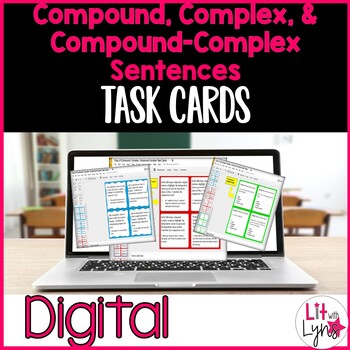 Preview of Simple, Compound, Complex, & Compound-Complex - Sentence Structure Task Cards
