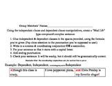 Compound-Complex Sentence Mad Libs Dependent & Independent