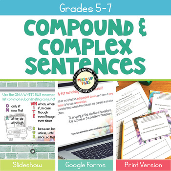 Preview of Writing Compound and Complex Sentences Spring Bundle