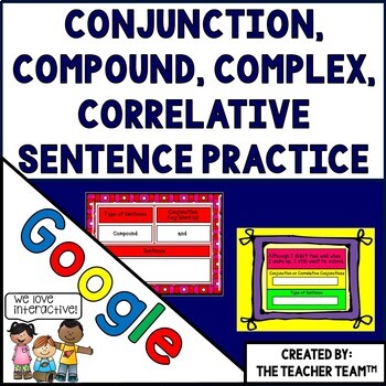 Preview of Compound & Complex Sentences Practice | Google Classroom | Distance Learning