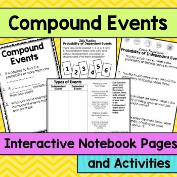 Preview of Compound Events Interactive Notebook Pages