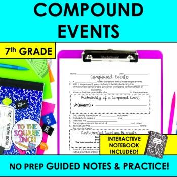 Preview of Compound Events Notes & Practice | + Interactive Notebook Format