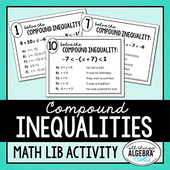 Compound Inequalities Math Lib by All Things Algebra | TpT