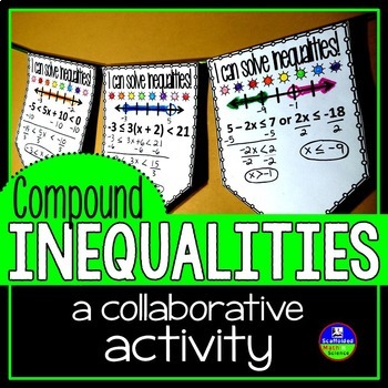 Preview of Compound Inequalities Math Pennant Activity