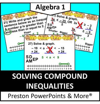 Preview of (Alg 1) Solving Compound Inequalities in a PowerPoint Presentation