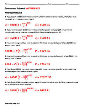 compound interest common core algebra 2 homework answers