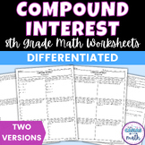Compound Interest Differentiated Worksheets