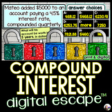 Compound Interest Digital Math Escape Room Activity
