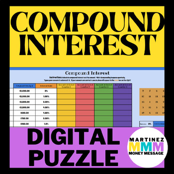 Preview of Compound Interest | Financial Math | Self Grading Digital Puzzle