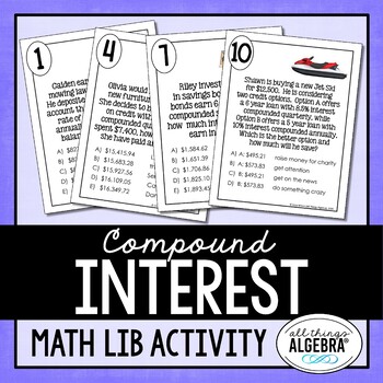 Preview of Compound Interest | Math Lib Activity