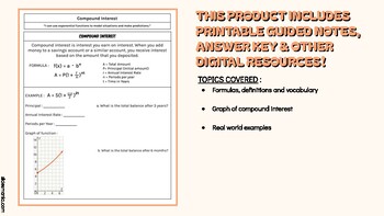 Preview of Compound Interest - PRINTABLE GUIDED NOTES