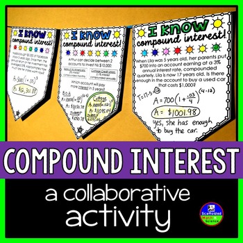 Preview of Compound Interest Math Pennant Activity