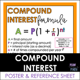 Compound Interest Poster and Reference Sheet