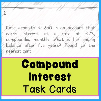 Preview of Compound Interest Task Cards