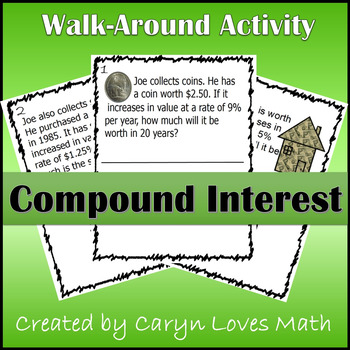 Preview of Compound Interest Walk Around Classroom Activity-Scavenger Hunt