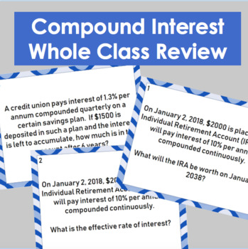 Preview of Compound Interest Whole Class Practice