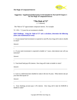 Preview of Compound Interest Word Supplemental Learning Module