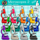 Compound Lab Microscope Clipart: 13 Realistic Science Clip
