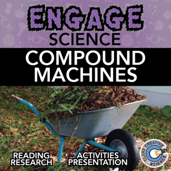 Preview of Compound Machines Resources - Reading, Printable Activities, Notes & Slides